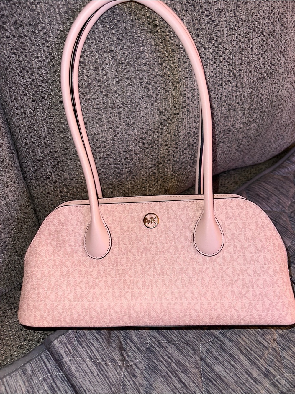 Michael Kors Light Pink MK Signature Dome Shoulder Bag